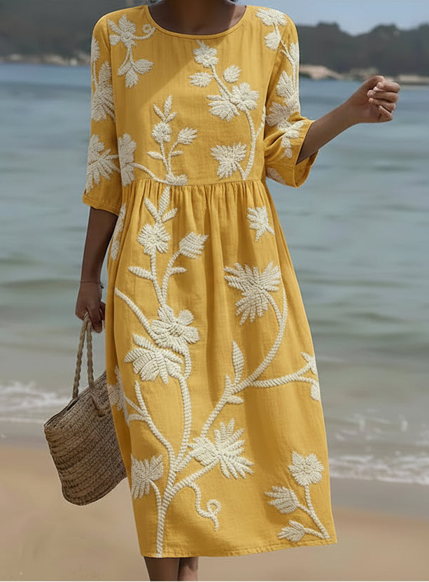 VESTIDO INFORMAL DE MUJER CON ESTAMPADO FLORAL