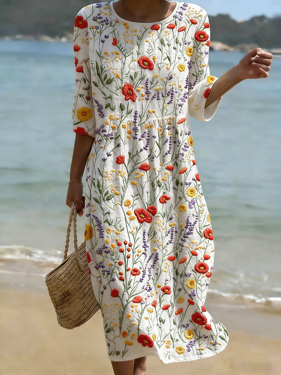 VESTIDO INFORMAL DE MUJER CON ESTAMPADO FLORAL