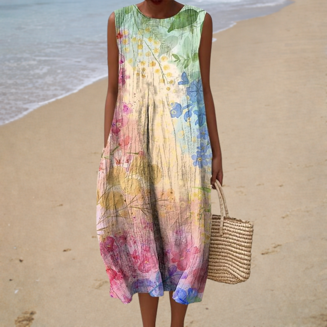 LIA™ | VESTIDO MIDI ACUARELA