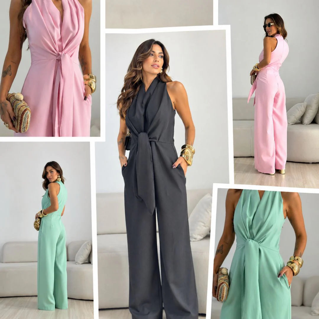 AMARA™ | MONO PALAZZO HALTER ELEGANTE PARA BODAS Y CELEBRACIONES