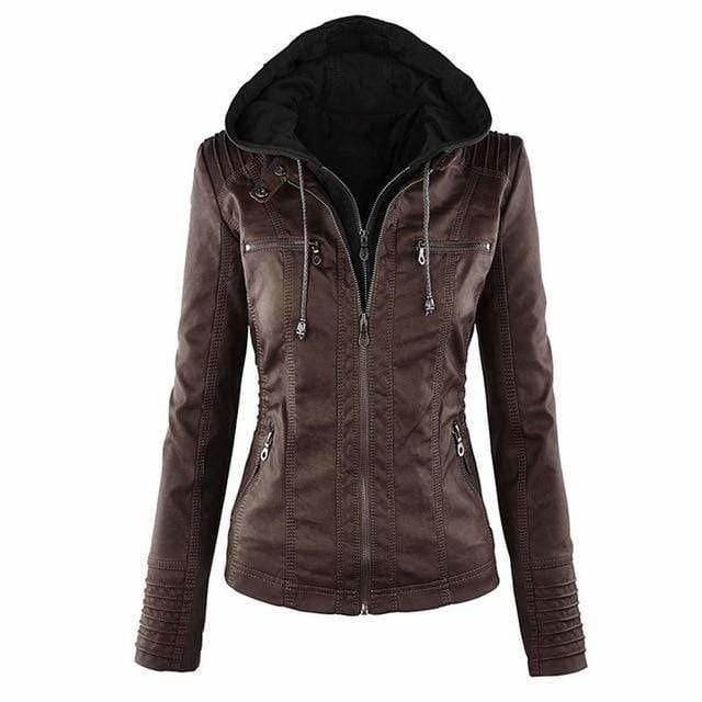 CHAQUETA DE CUERO CON CAPUCHA – ESTILO VINTAGE GÓTICO
