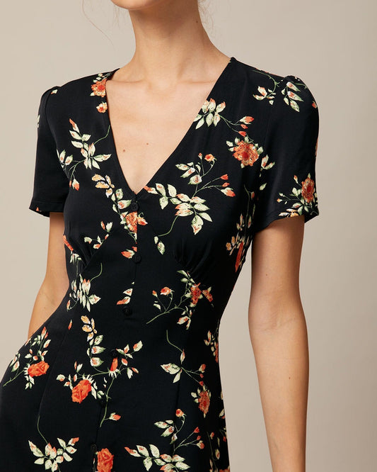 NORA™ | VESTIDO MINI FLORAL BOTONES