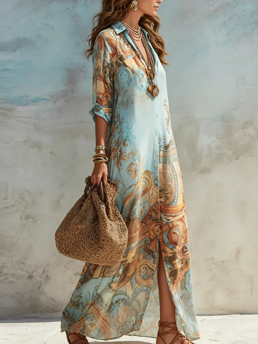 VIENTO™ | VESTIDO MAXI FLUIDO DE VERANO SIN ARRUGAS