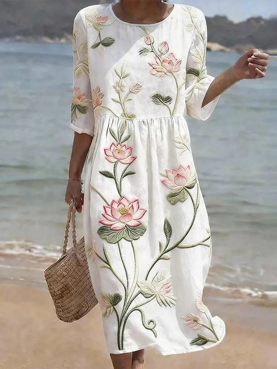 VESTIDO INFORMAL DE MUJER CON ESTAMPADO FLORAL