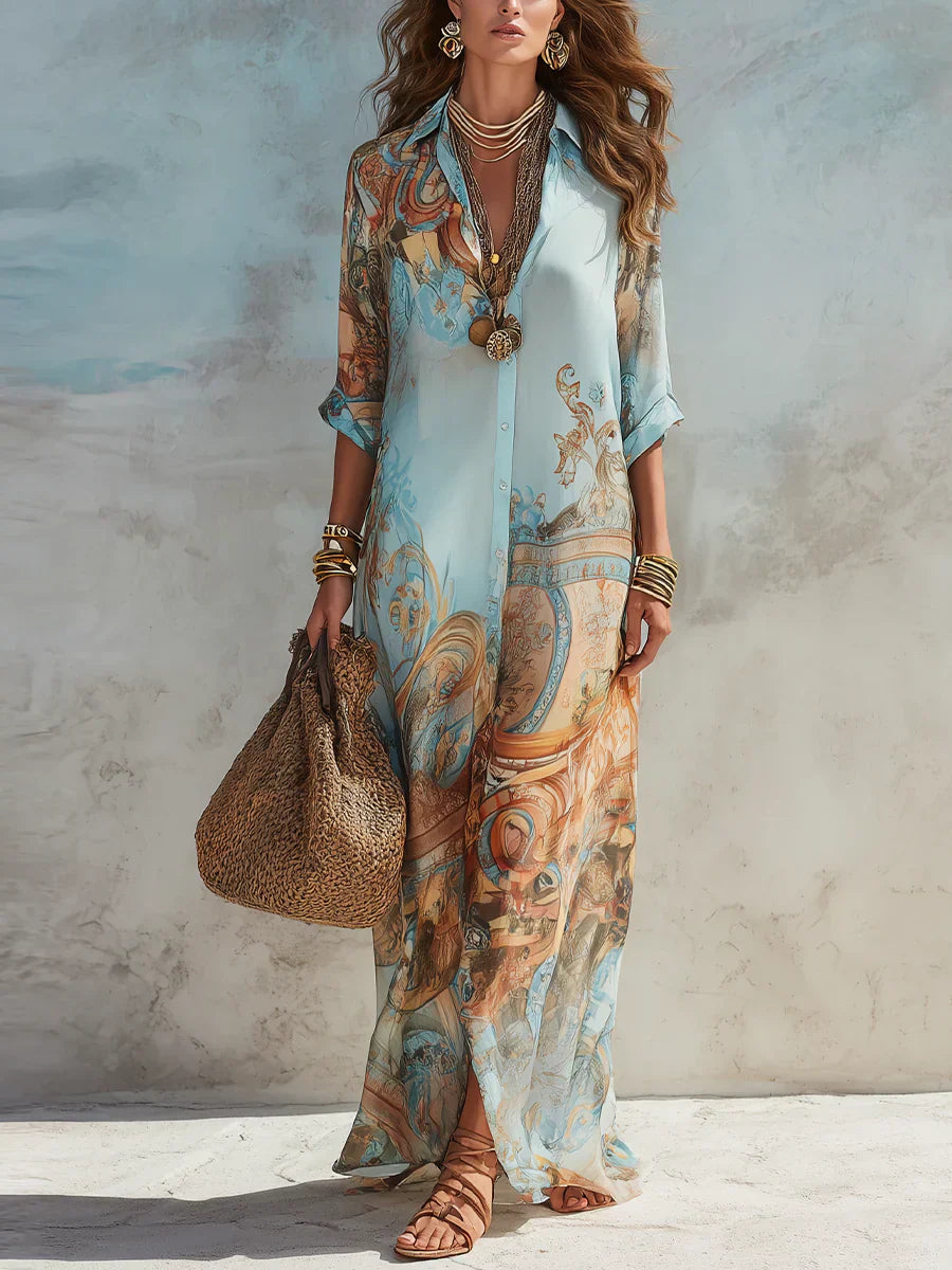VIENTO™ | VESTIDO MAXI FLUIDO DE VERANO SIN ARRUGAS