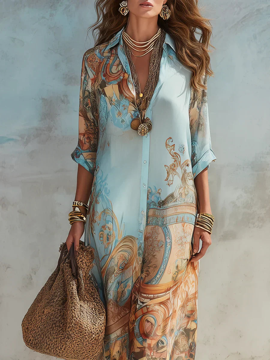VIENTO™ | VESTIDO MAXI FLUIDO DE VERANO SIN ARRUGAS