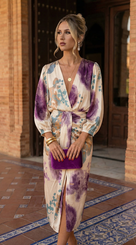 VALERIA™ | VESTIDO MIDI ESCOTE EN V