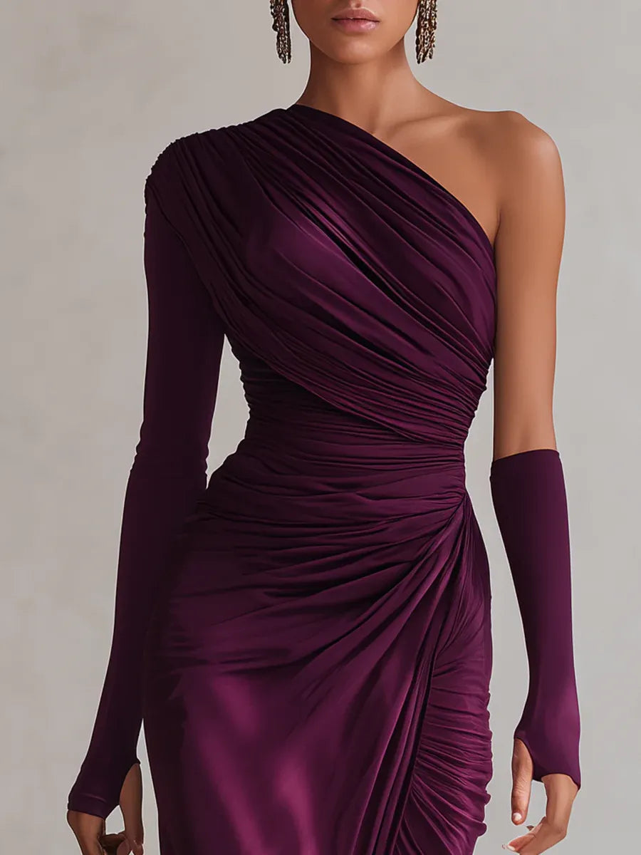 ROSALIA™ | VESTIDO MAXI VIOLETA SEXY DE UN HOMBRO