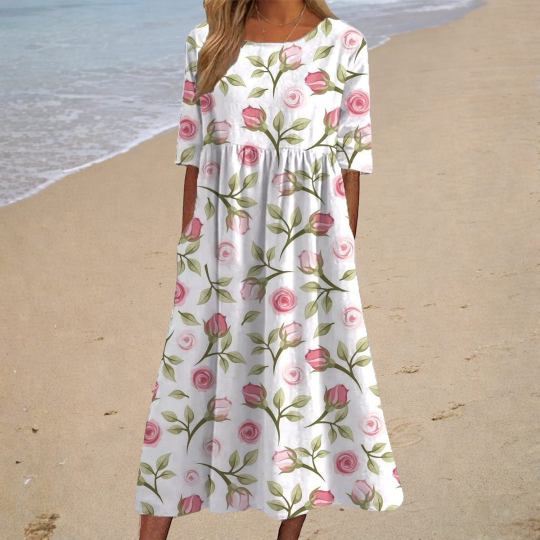 LUCIA™ | VESTIDO MIDI ROSÉ