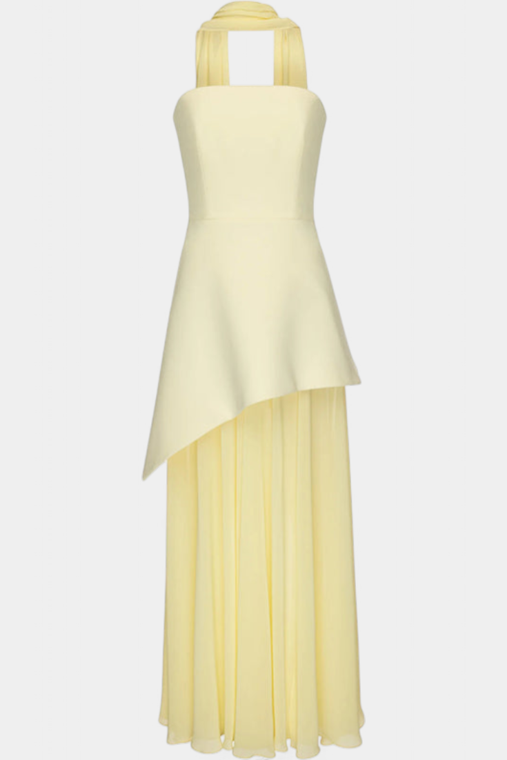 CELAENA™ | VESTIDO MAXI OFF SHOULDER DE CHIFFON