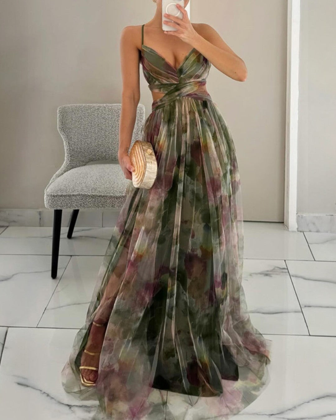 GISELLE™ | VESTIDO MAXI FLORAL ELEGANTE CON ESCOTE EN V