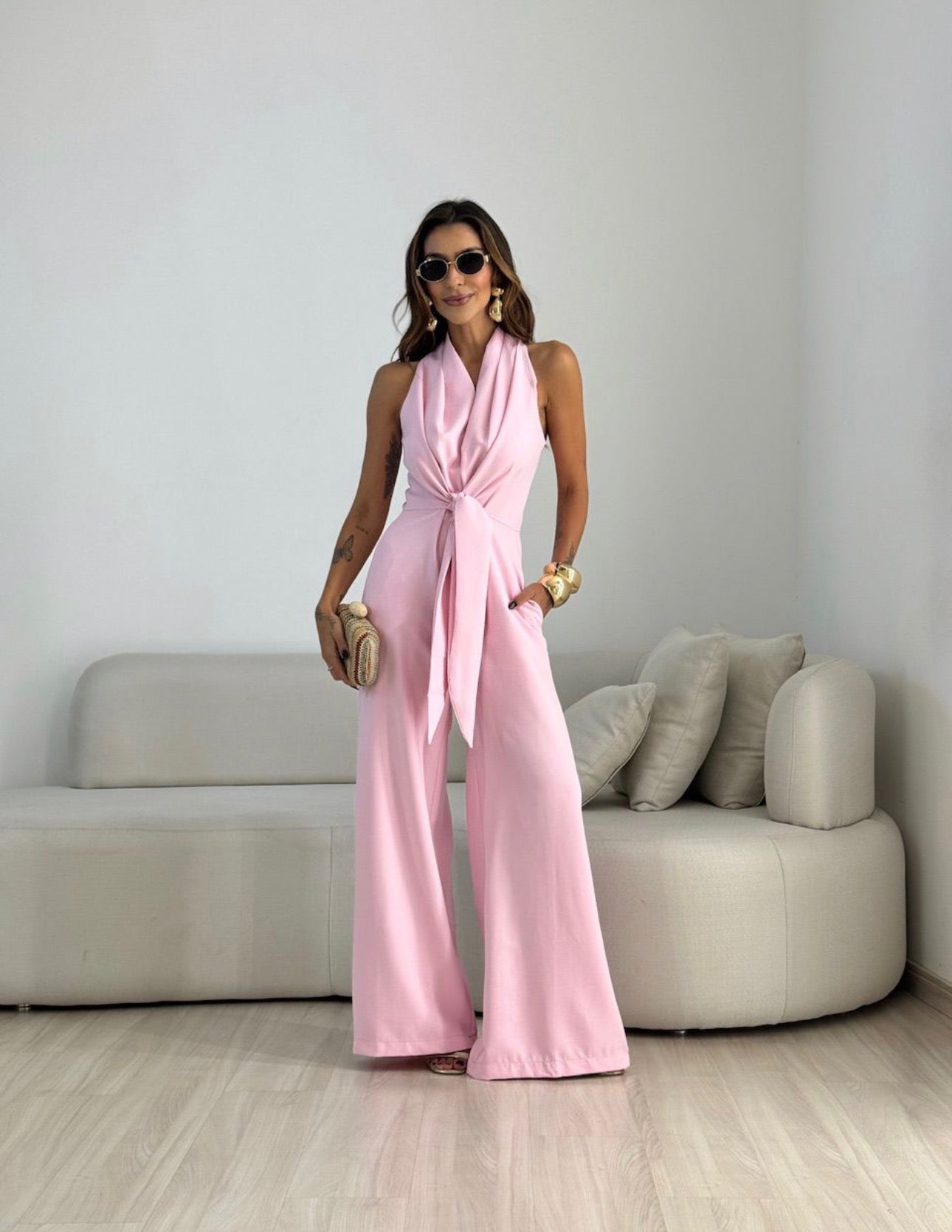 AMARA™ | MONO PALAZZO HALTER ELEGANTE PARA BODAS Y CELEBRACIONES