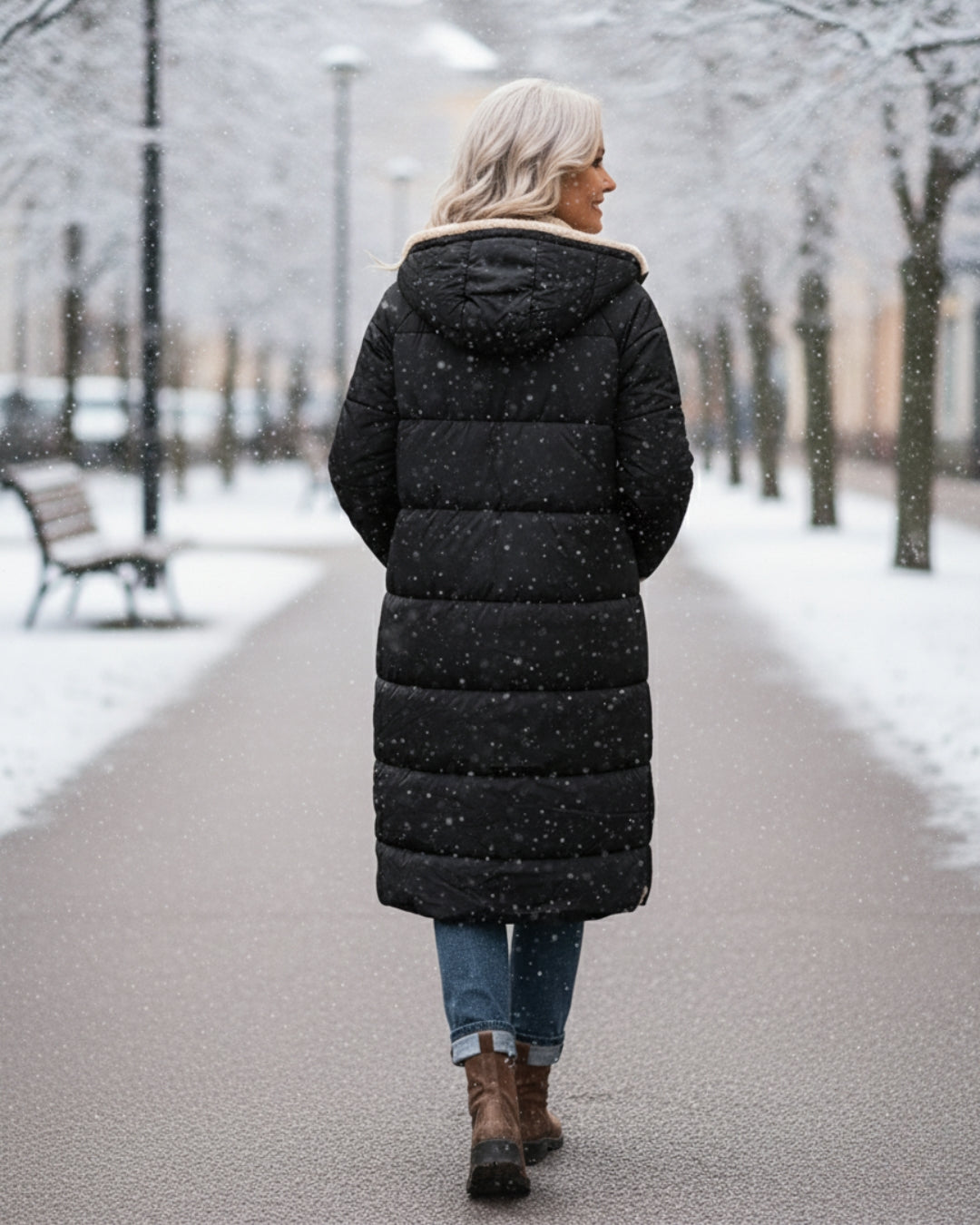 ELENA | ABRIGO LARGO REVERSIBLE SHERPA 2 EN 1