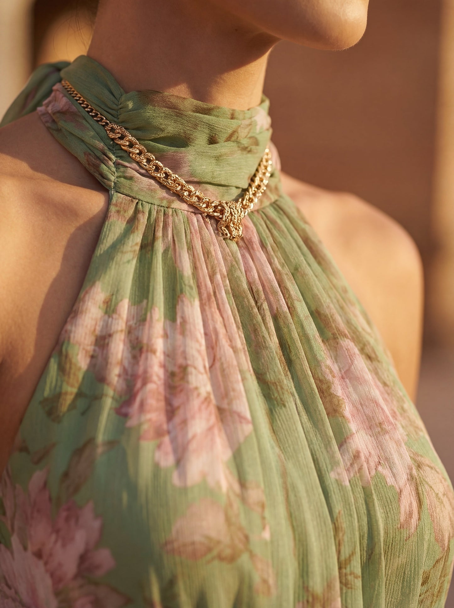 OLIVIA™ | VESTIDO MAXI HALTER FLORAL ELEGANTE