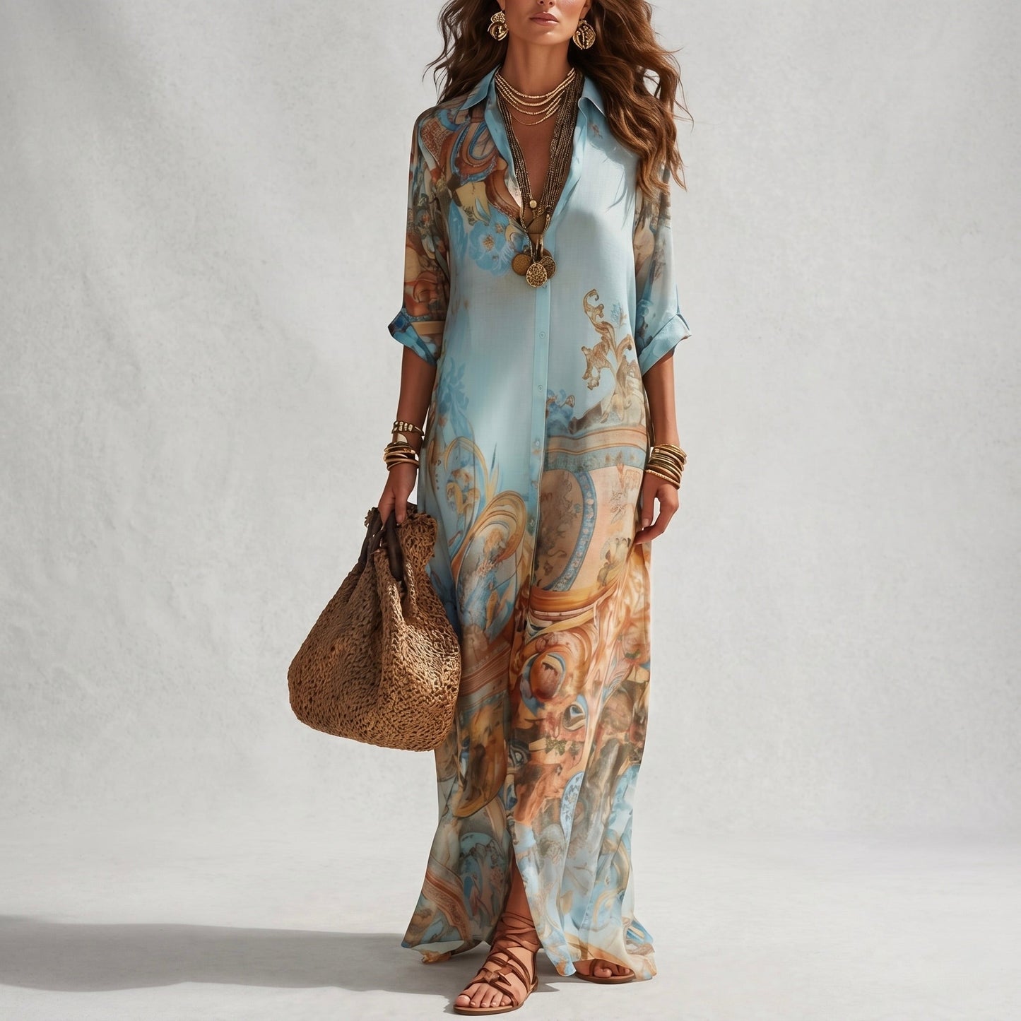 VIENTO™ | VESTIDO MAXI FLUIDO DE VERANO SIN ARRUGAS