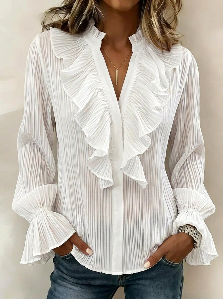 SOFÍA™ | CAMISA BLANCA CON VOLANTES