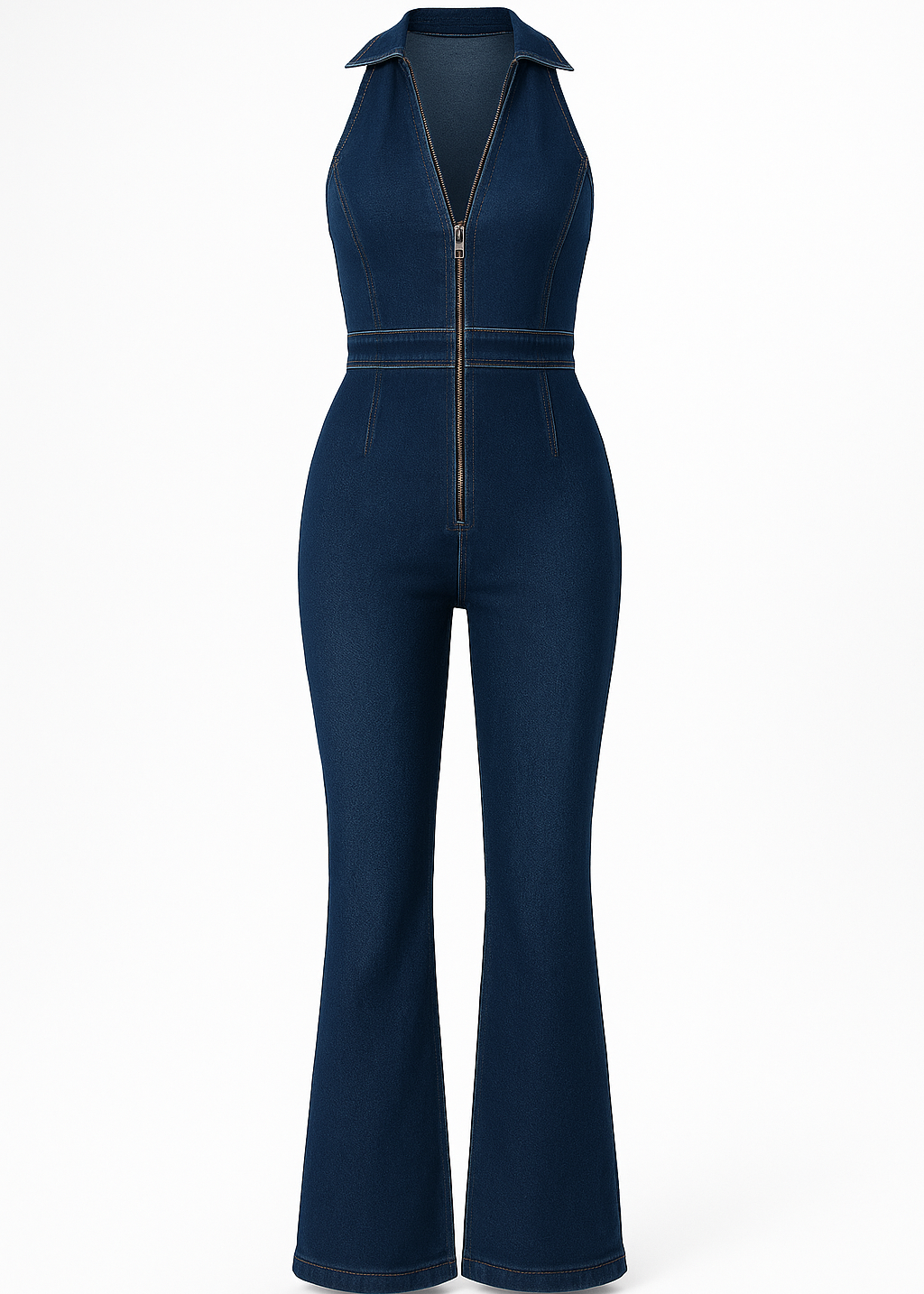 LAUREN™ | MONO VAQUERO HALTER PATA DE ELEFANTE