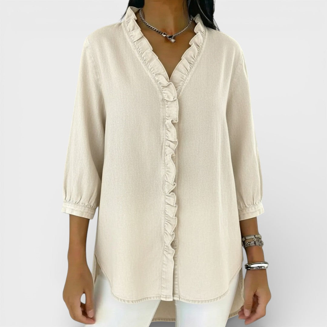 ELENA™ | BLUSA ELEGANTE CON VOLANTES