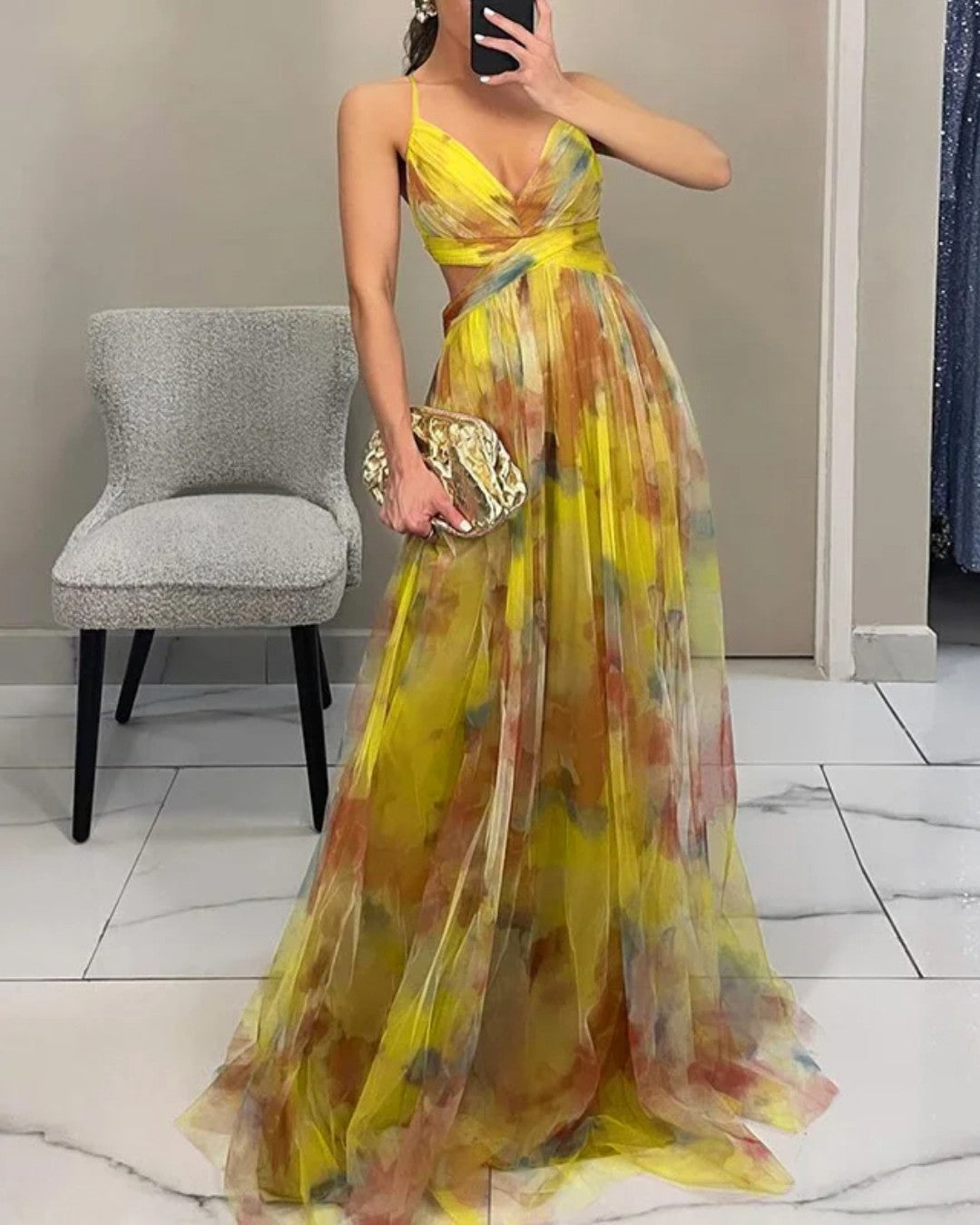 GISELLE™ | VESTIDO MAXI FLORAL ELEGANTE CON ESCOTE EN V