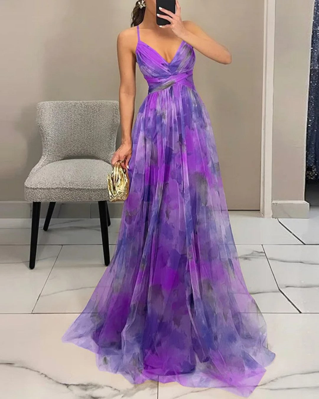 GISELLE™ | VESTIDO MAXI FLORAL ELEGANTE CON ESCOTE EN V