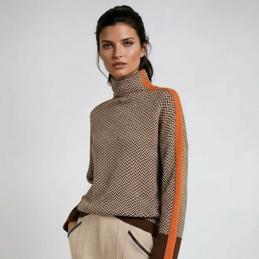 VALERIE | JERSEY DE RAYAS CON CUELLO ALTO