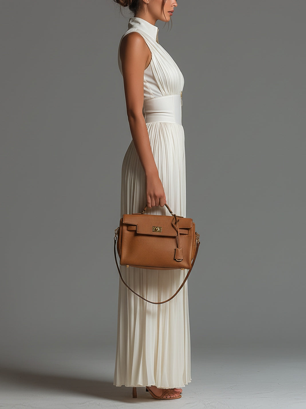 ECLIPSE™ | MONO PALAZZO PLISADO CON ESCOTE V Y CINTURA CORSET