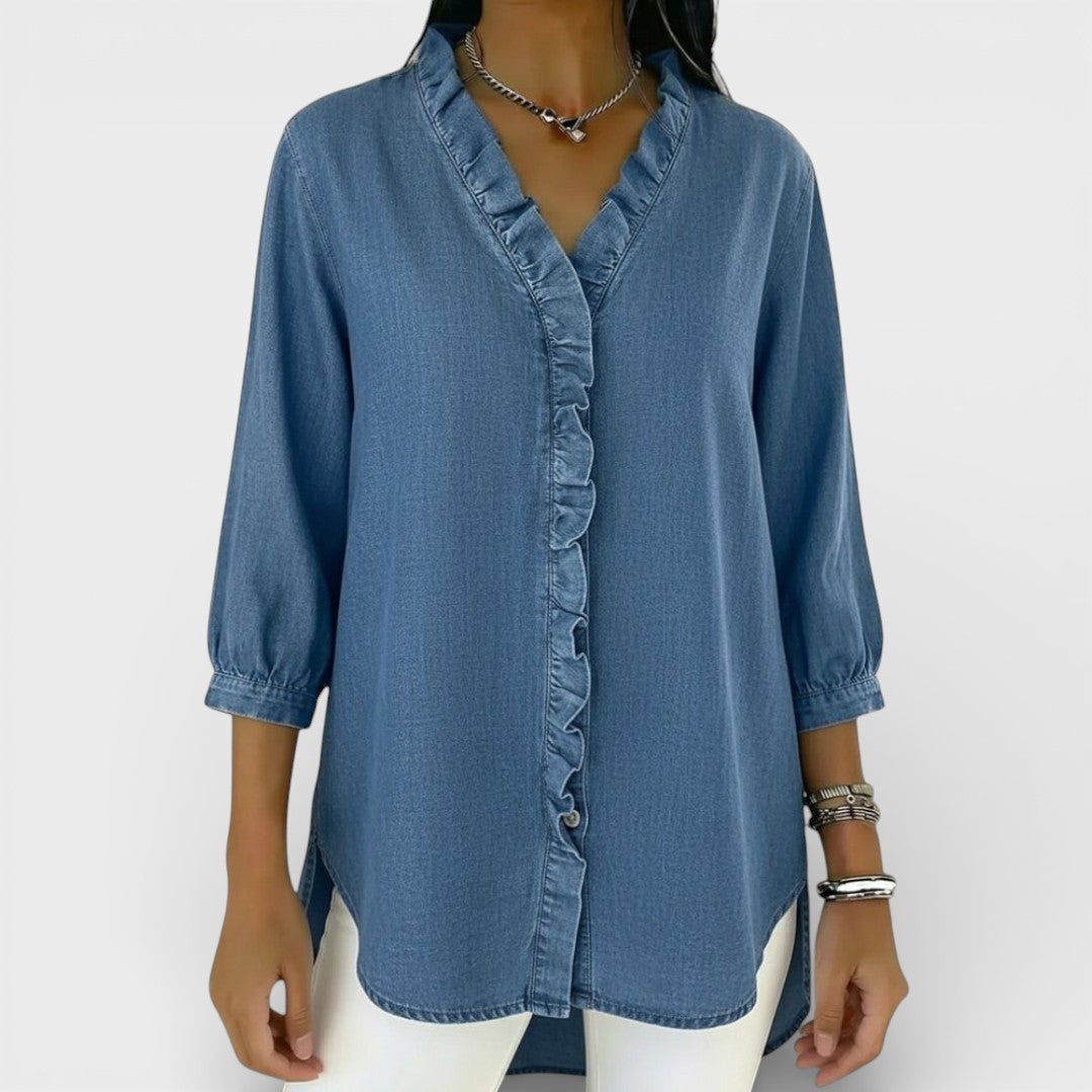 ELENA™ | BLUSA ELEGANTE CON VOLANTES