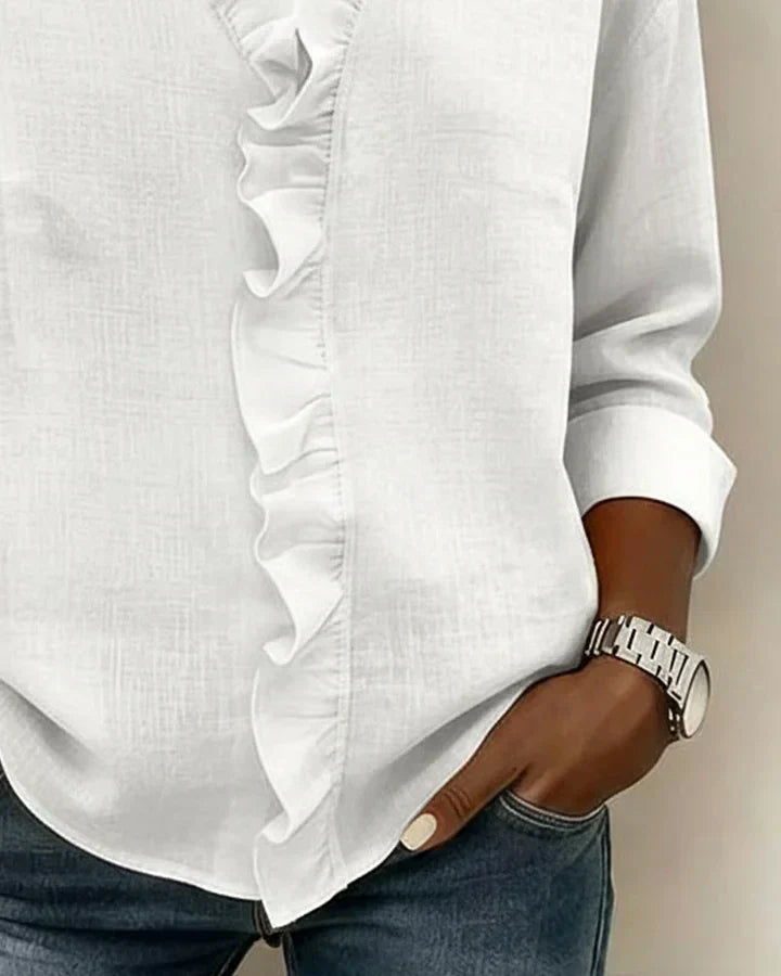 CHIARA™ | BLUSA ESCOTE EN V CON VOLANTES