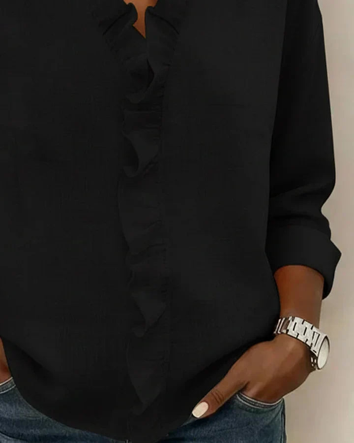 CHIARA™ | BLUSA ESCOTE EN V CON VOLANTES