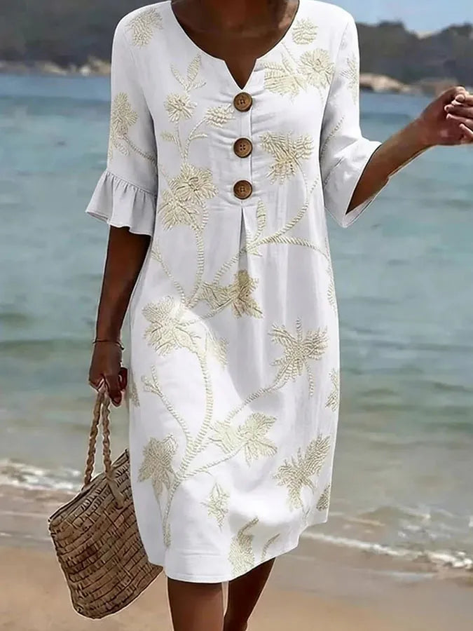 VESTIDO INFORMAL DE MUJER CON ESTAMPADO FLORAL
