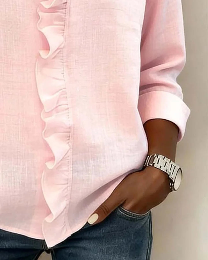 CHIARA™ | BLUSA ESCOTE EN V CON VOLANTES