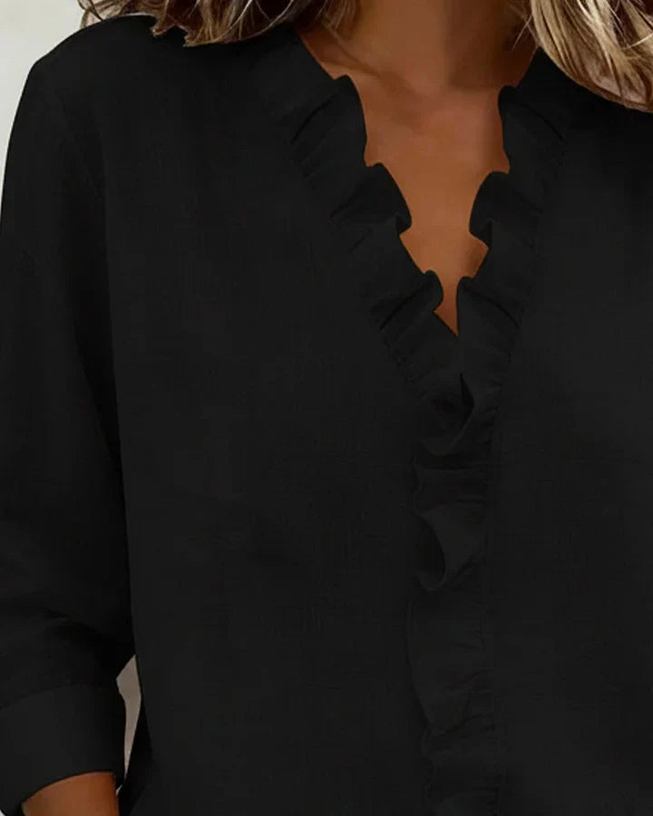 CHIARA™ | BLUSA ESCOTE EN V CON VOLANTES