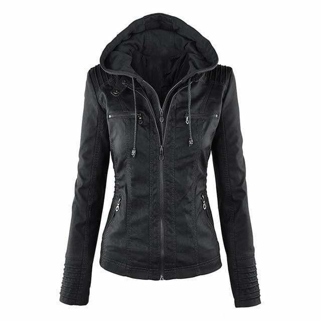 CHAQUETA DE CUERO CON CAPUCHA – ESTILO VINTAGE GÓTICO