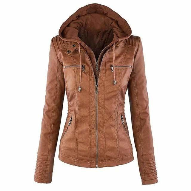 CHAQUETA DE CUERO CON CAPUCHA – ESTILO VINTAGE GÓTICO