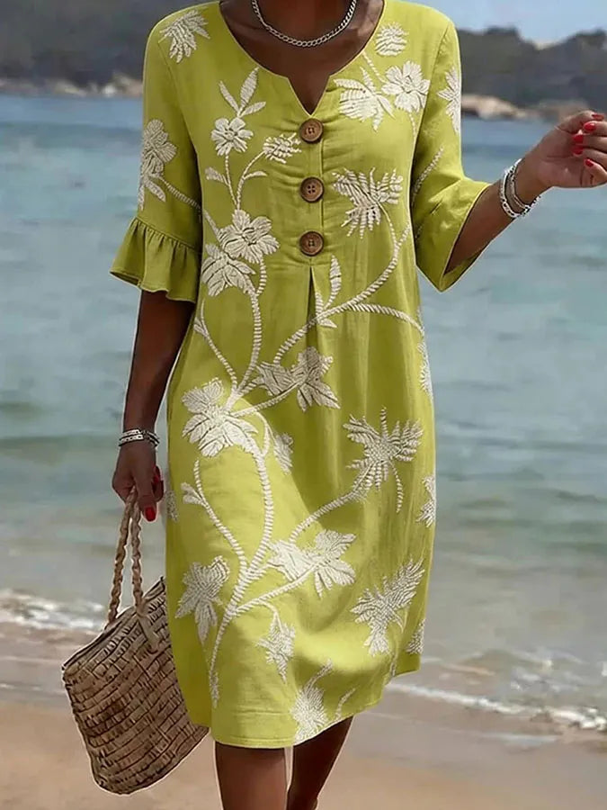 VESTIDO INFORMAL DE MUJER CON ESTAMPADO FLORAL