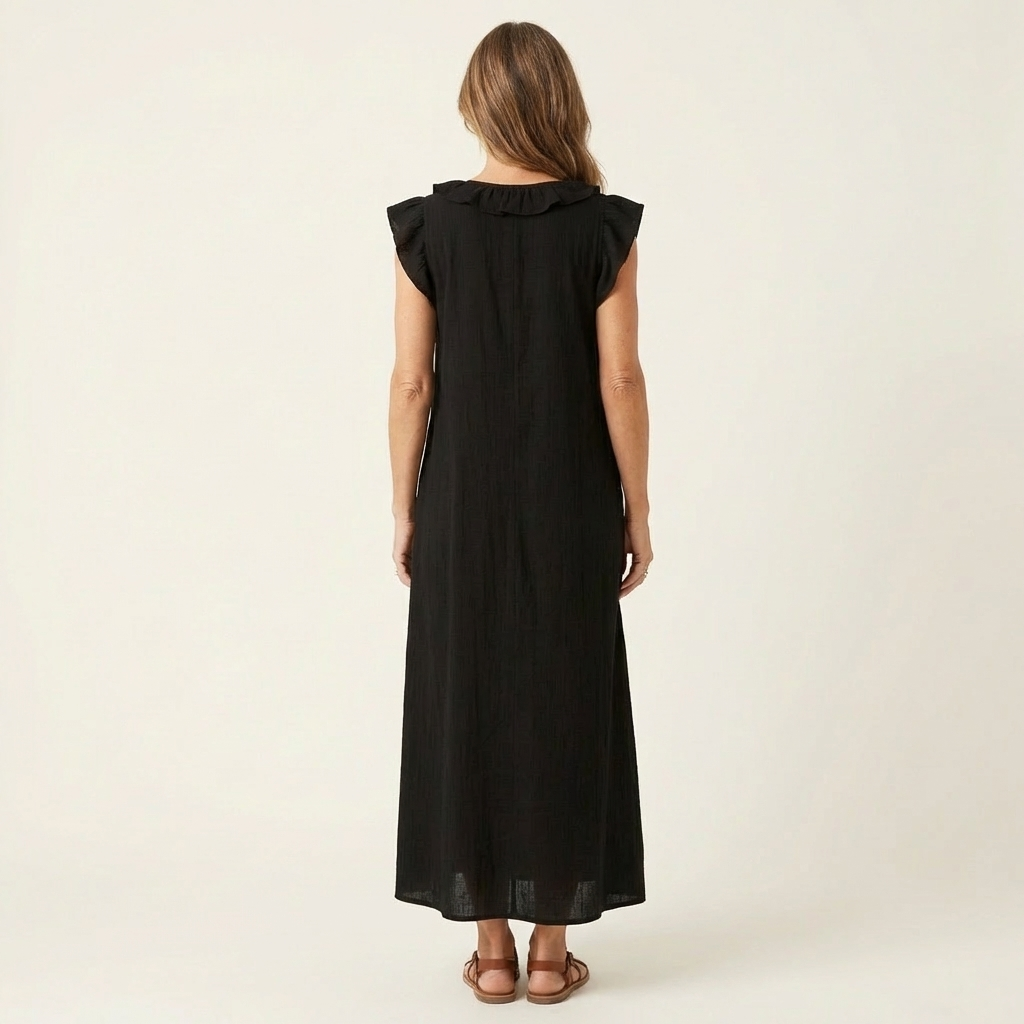 ANITA | VESTIDO LARGO CON CUELLO EN V