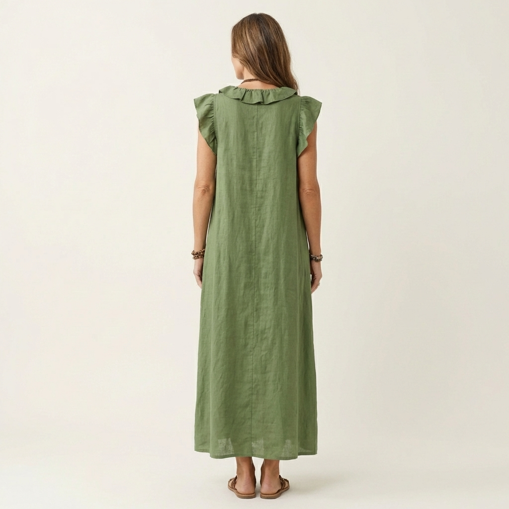 ANITA | VESTIDO LARGO CON CUELLO EN V