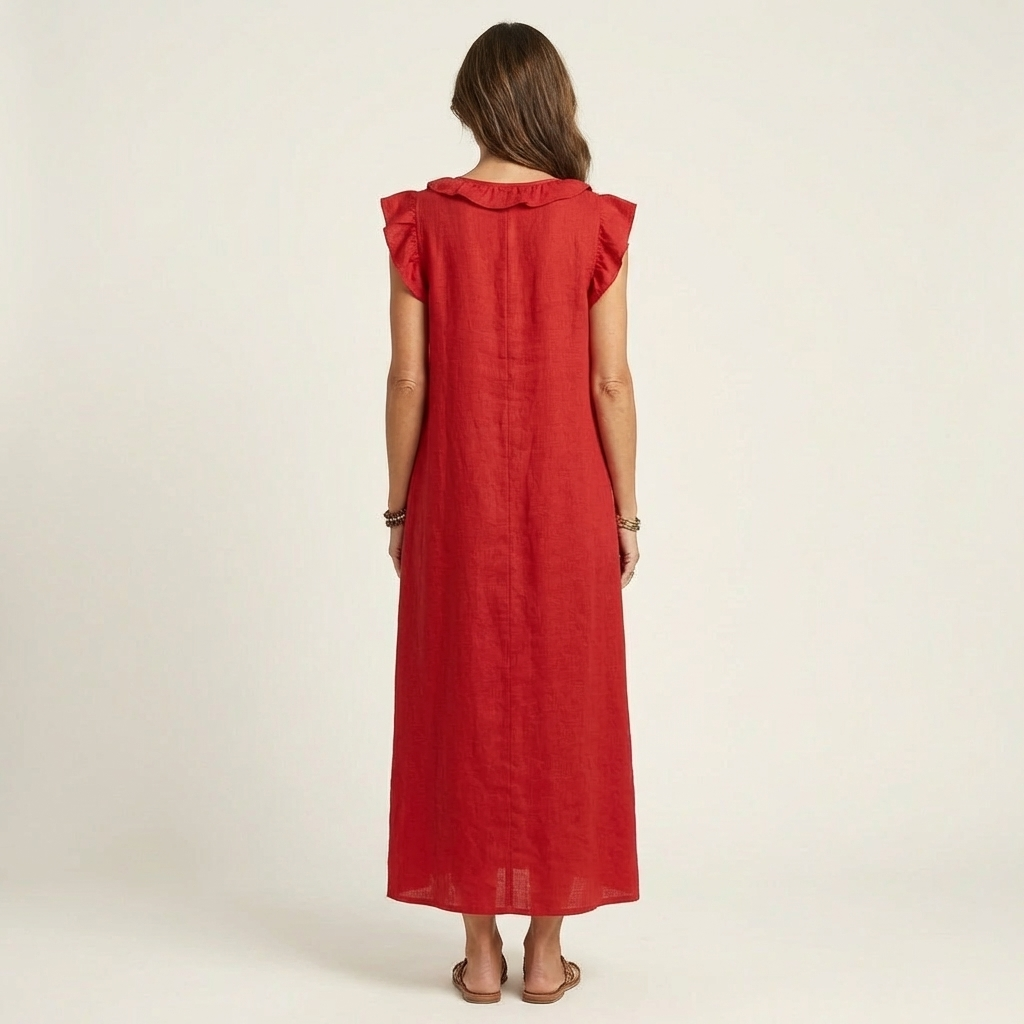 ANITA | VESTIDO LARGO CON CUELLO EN V