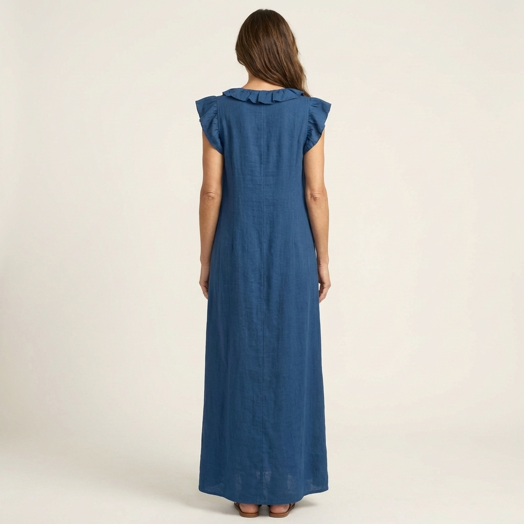 ANITA | VESTIDO LARGO CON CUELLO EN V