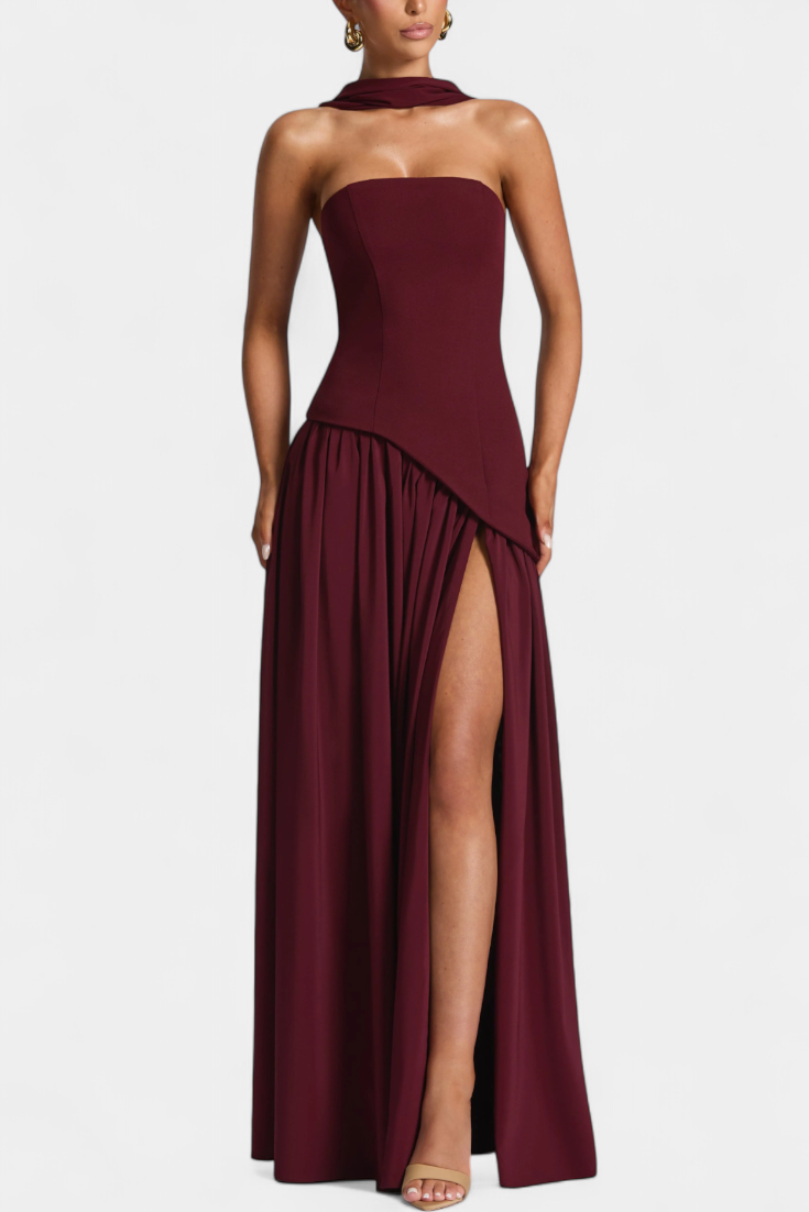 CELAENA™ | VESTIDO MAXI OFF SHOULDER DE CHIFFON