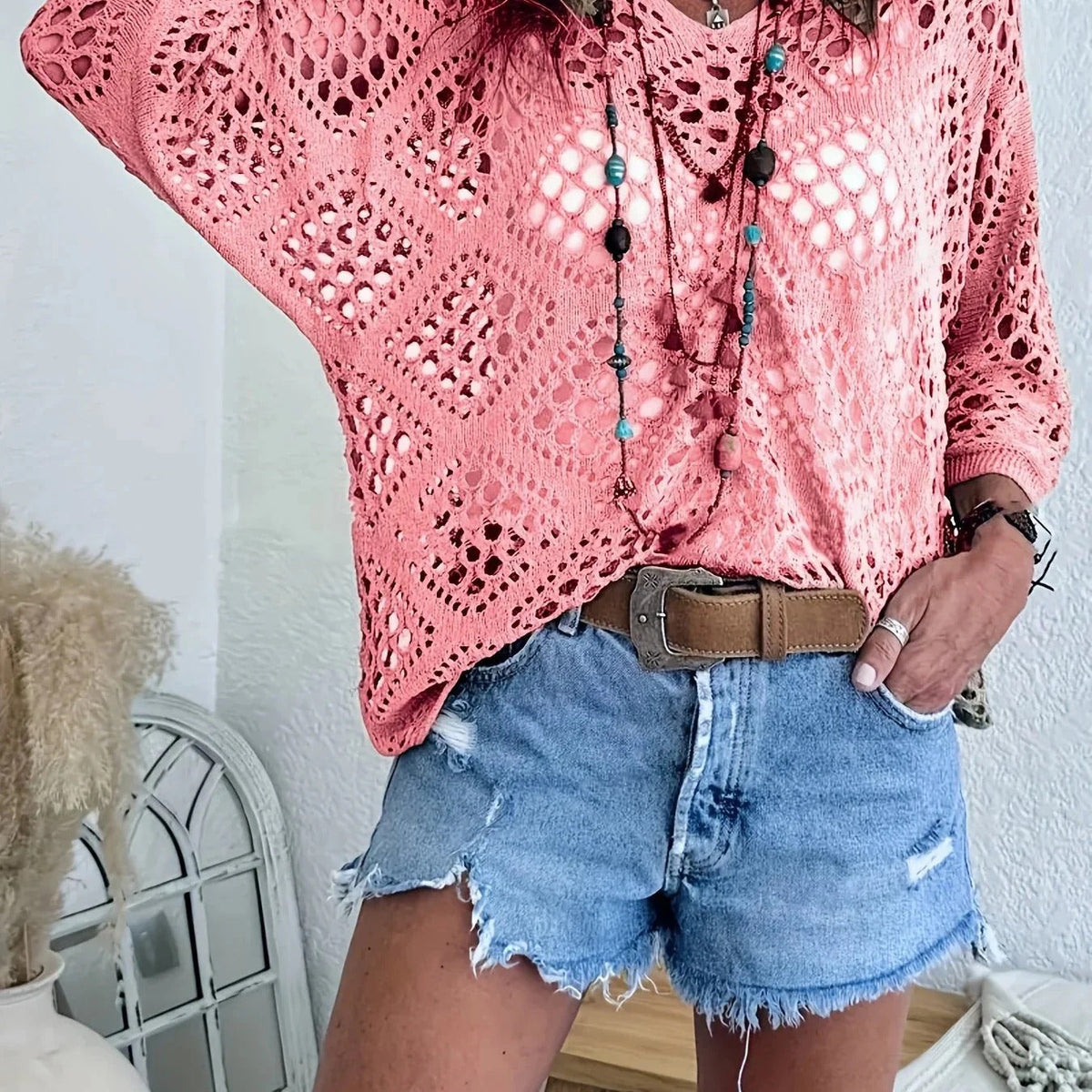 BOHO™ | TOP CROCHET CALADO ESCOTE V