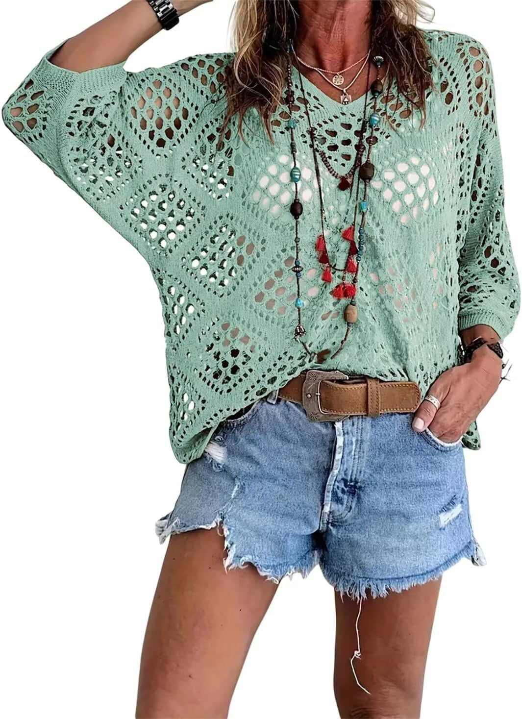 BOHO™ | TOP CROCHET CALADO ESCOTE V