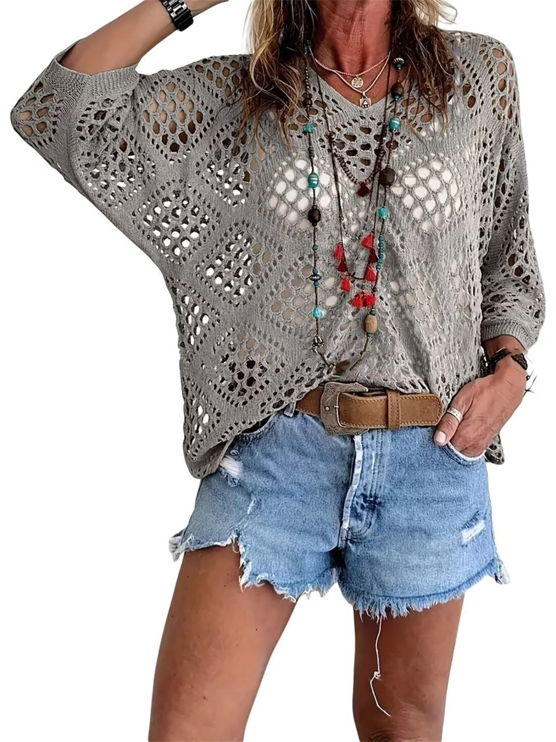 BOHO™ | TOP CROCHET CALADO ESCOTE V