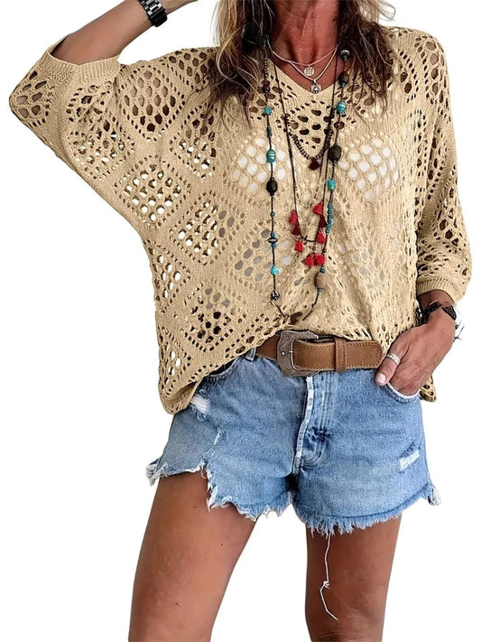 BOHO™ | TOP CROCHET CALADO ESCOTE V
