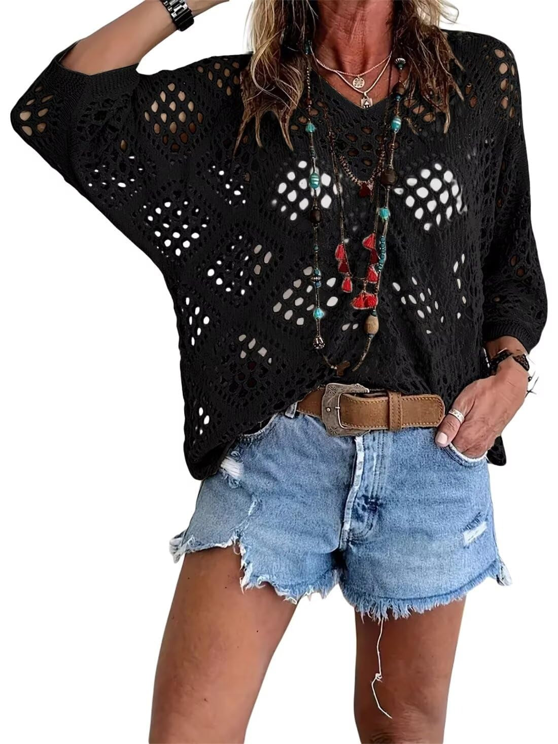 BOHO™ | TOP CROCHET CALADO ESCOTE V