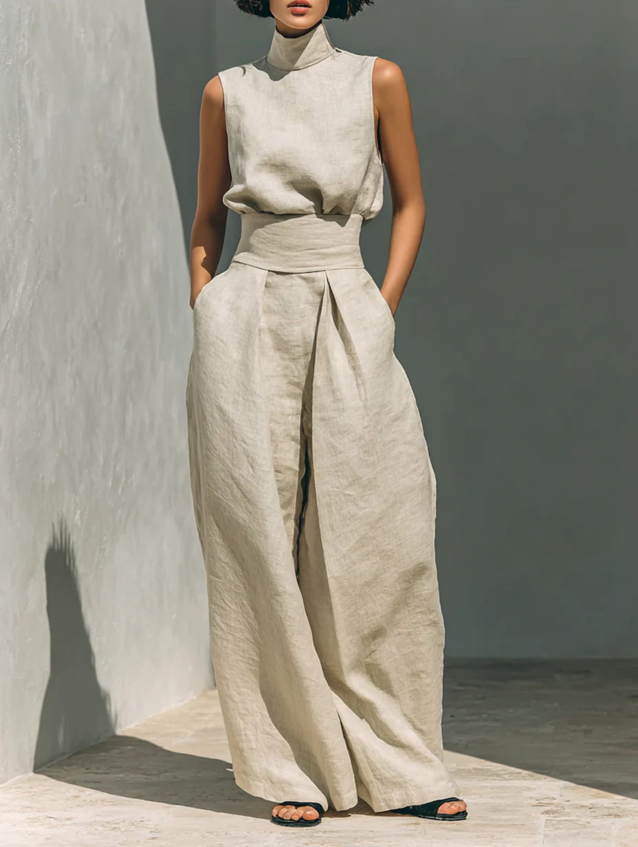 NURIA™ | CONJUNTO MINIMALISTA DE BLUSA SIN MANGAS