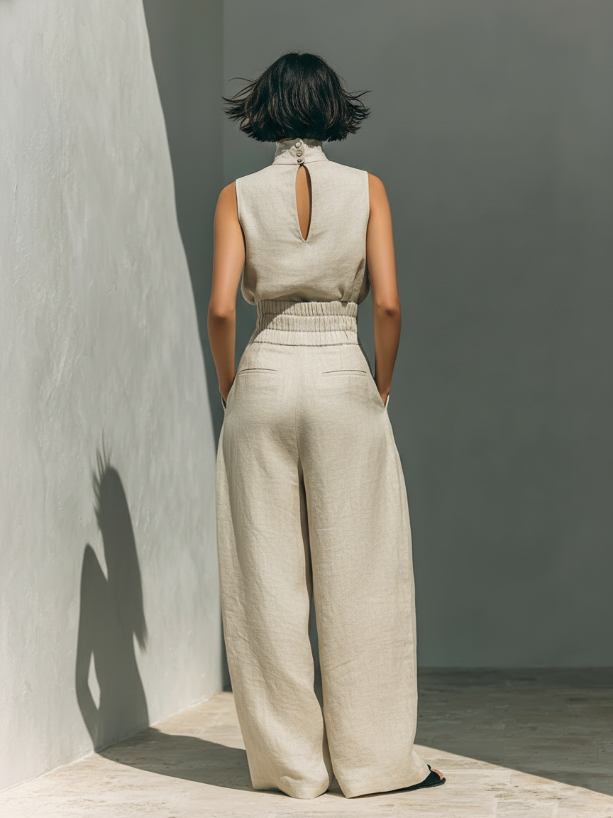 NURIA™ | CONJUNTO MINIMALISTA DE BLUSA SIN MANGAS