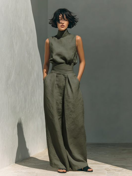 NURIA™ | CONJUNTO MINIMALISTA DE BLUSA SIN MANGAS