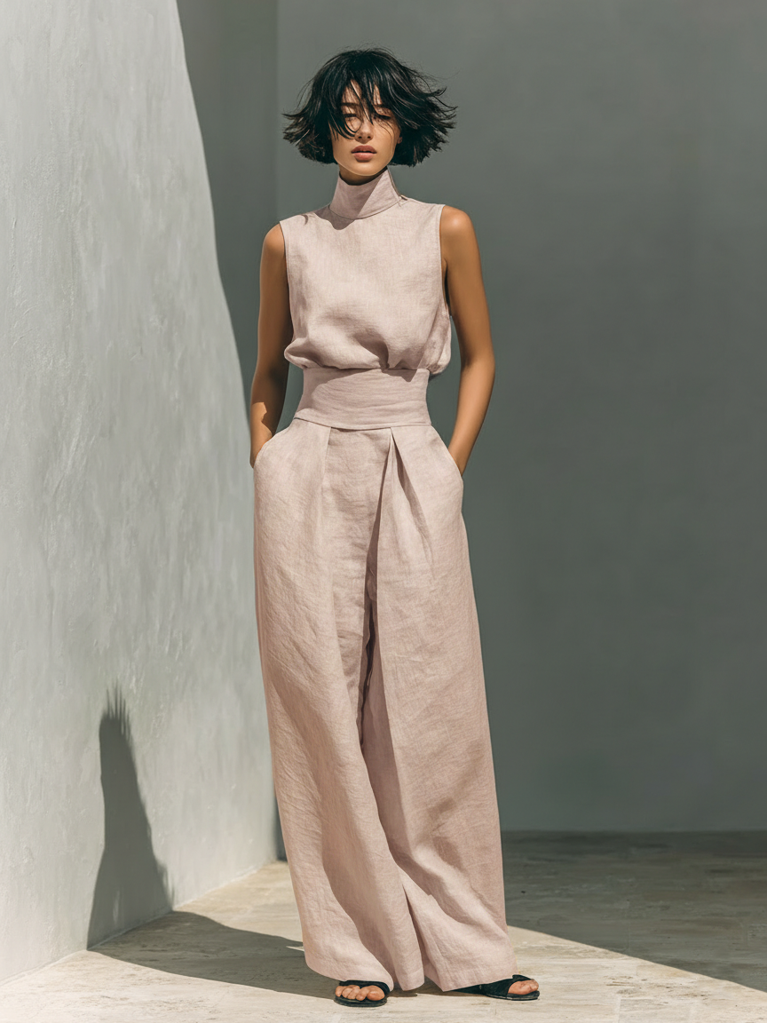 NURIA™ | CONJUNTO MINIMALISTA DE BLUSA SIN MANGAS
