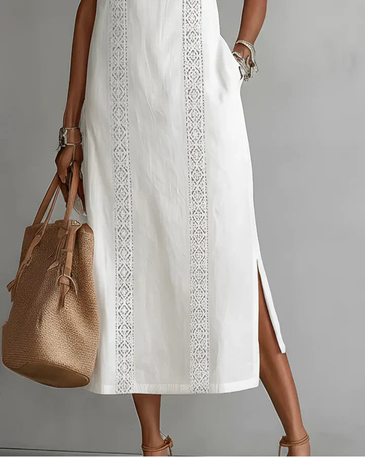 JIMENA™ | VESTIDO MIDI DE LINO HOLGADO CON BOLSILLOS — VERANO 2026